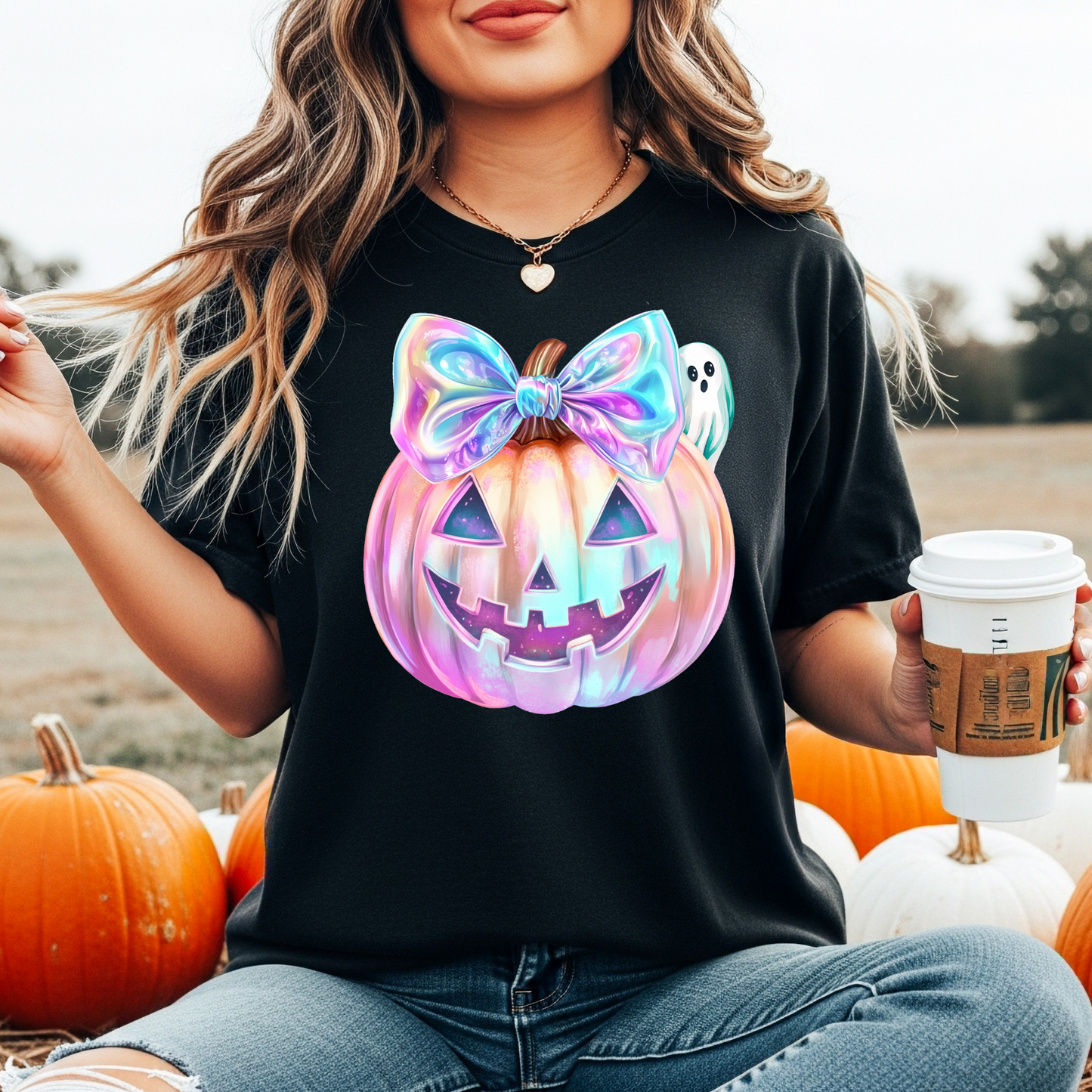 Jack-O-Lantern with Ghost T-Shirt